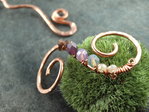 Haarspange Kupfer, Spirale, lila
