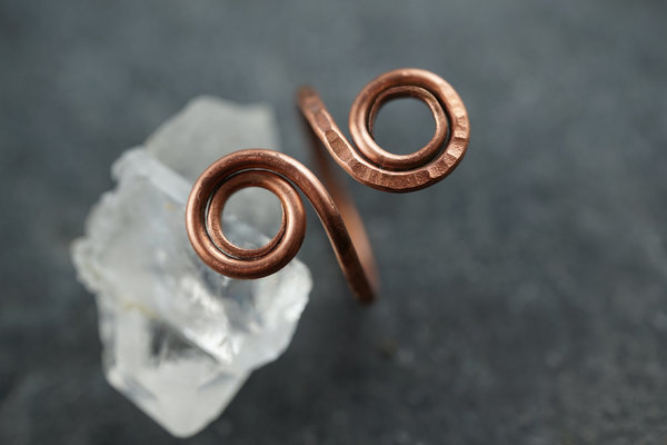 Ring Kupfer, Doppelspirale *Einzelstück, keltischer Schmuck